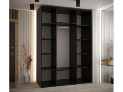 Wardrobe 1 with Sliding Doors 235.2/160/60 3 Doors Black/White