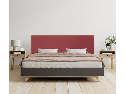 Headboard in smooth natural linen 150x50cm for 150cm beds - Red