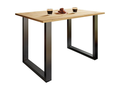 Dining table 80x80 oak black decor.