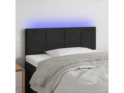 Black LED Headboard 80x5x78/88 cm Velvet