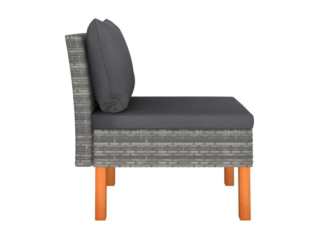 2-piece center sofas, woven resin and eucalyptus wood