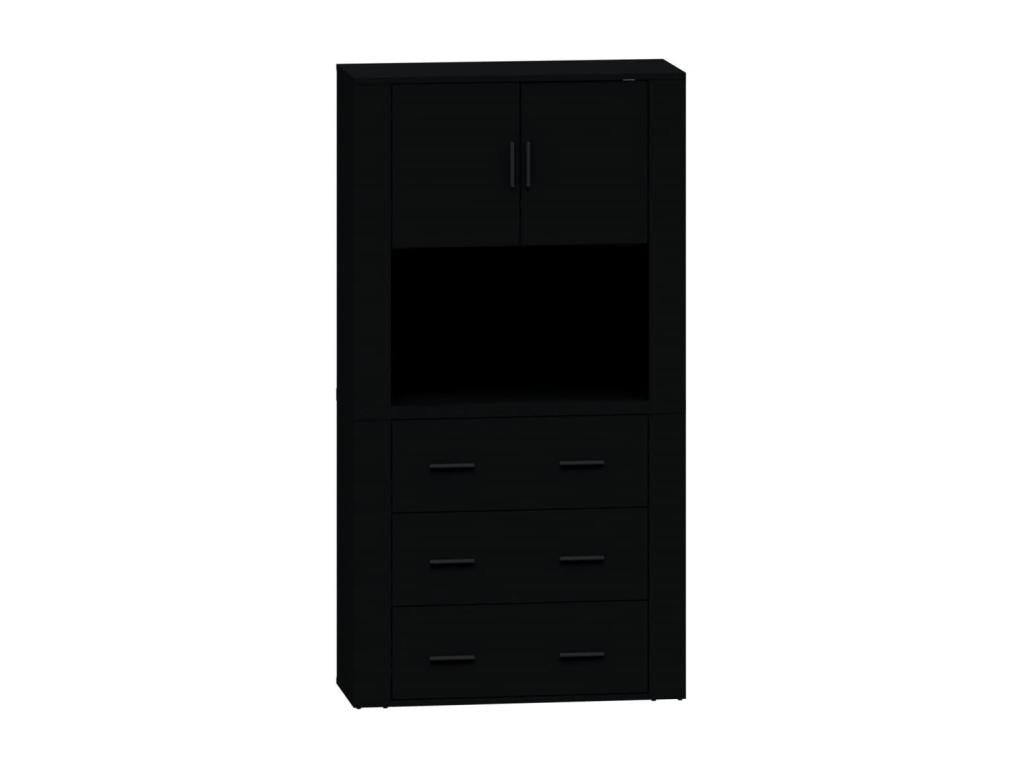 Black Engineered Wood Highboard