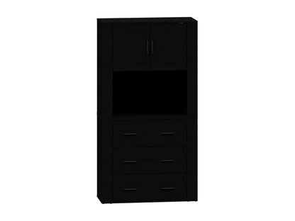 Black Engineered Wood Highboard