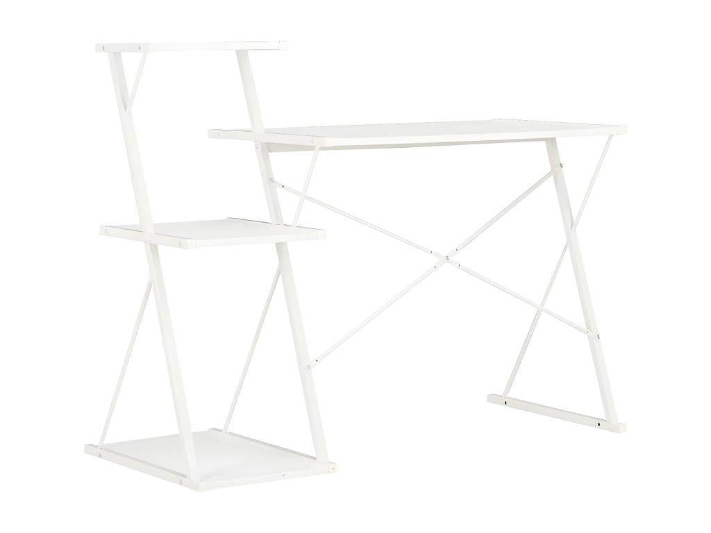 Desk with shelf, white, 116x50x93 cm