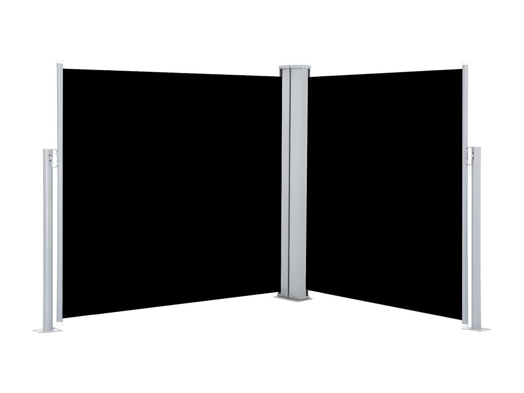 Retractable side awning, black, 120x600 cm
