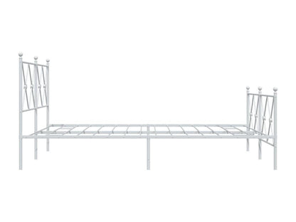 Metal bed frame with white headboard/footboard 140x190cm
