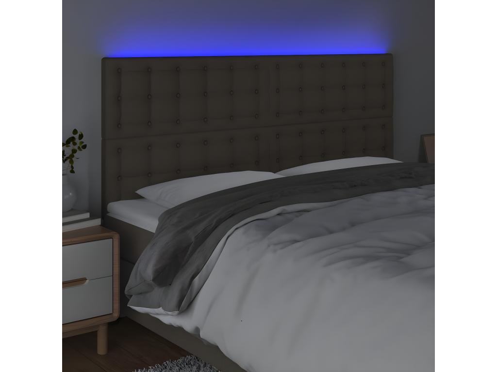 LED Headboard 160x5x118/128 cm Fabric