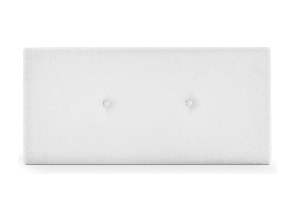 Smooth fabric headboard with buttons, 90x50cm, for 80/90cm beds - White