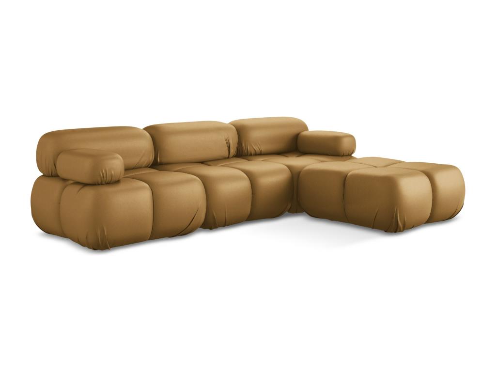 Reversible modular corner sofa in artificial leather -