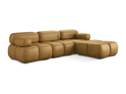 Reversible modular corner sofa in artificial leather -