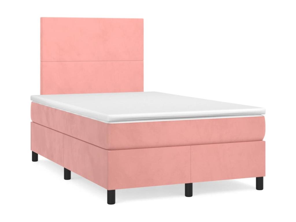 Boisona bed base and LED pink mattress 120x190 velvet