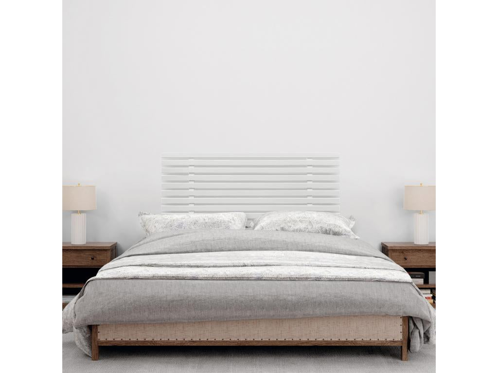 Recycled Wood Headboard, Japanese Pallet Style, 80x46cm, Fits 80/90cm Beds - Solid White