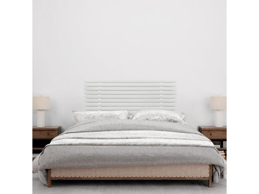 Recycled Wood Headboard, Japanese Pallet Style, 80x46cm, Fits 80/90cm Beds - Solid White