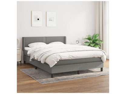 Bed base with mattress, Dark Grey, 140x200 cm, Fabric