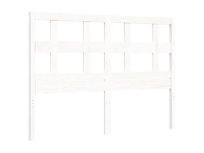 Small double bed frame with white headboard, solid wood