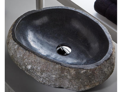 Countertop washbasin/sink in natural stone, grey - Length 45 x Height 15 x Depth 40 cm
