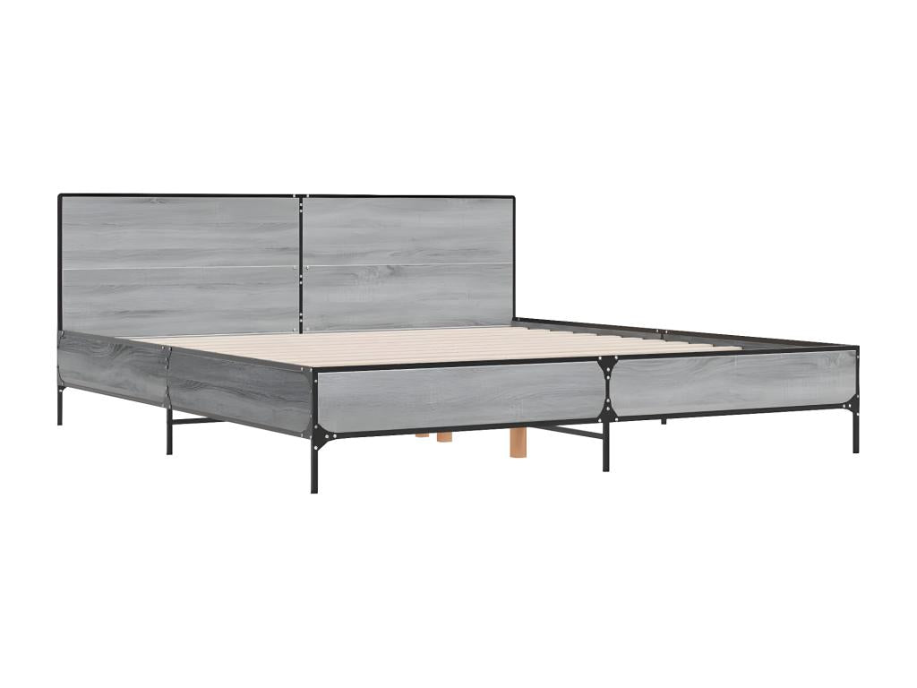 Grey bed frame without mattress, 180x200 cm