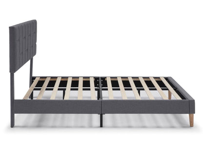 Upholstered platform bed frame 30 cm 90x190 cm Dark Grey