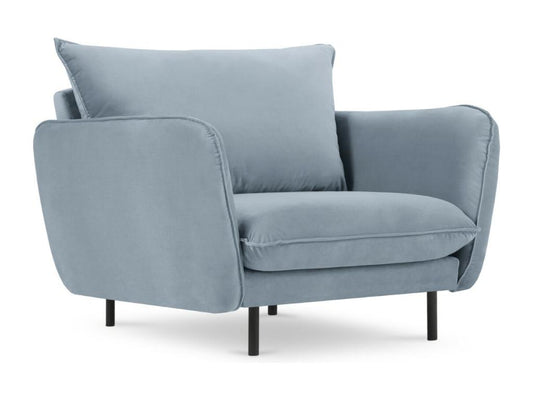 Light blue velvet armchair - 97x94x95cm