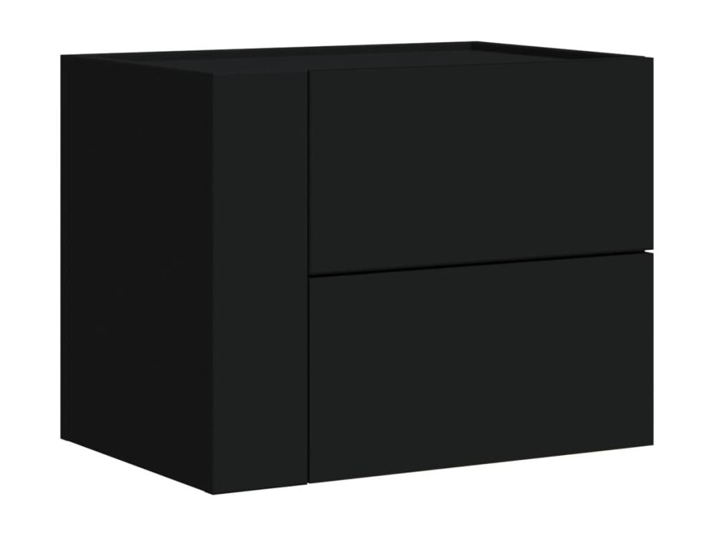 2-piece black wall-mounted bedside tables, 45x30x35 cm