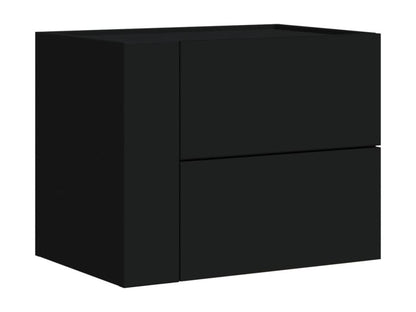 2-piece black wall-mounted bedside tables, 45x30x35 cm