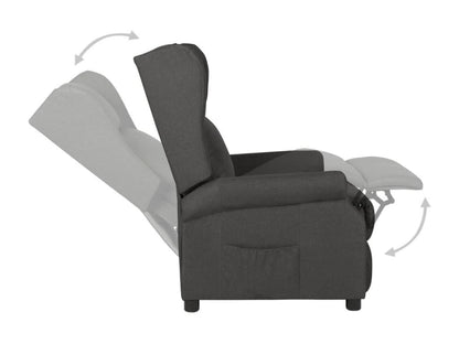 Dark Grey Fabric Reclining Armchair