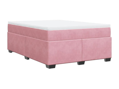 Bed base with mattress, Pink, 140x190 cm, Velvet
