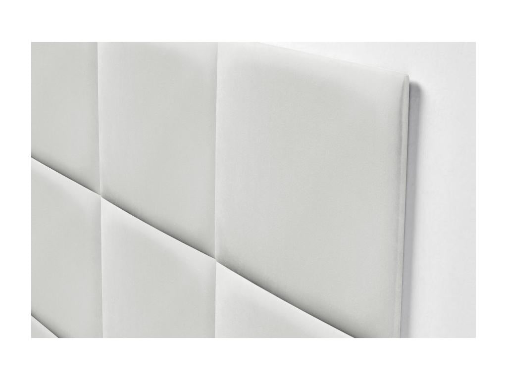 Upholstered headboard in high-quality velvet, Dekona, composed of interchangeable self-adhesive panels, white, 80 cm