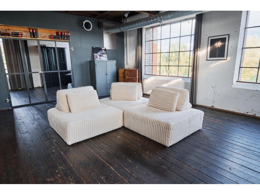 Sofa - cream white corduroy - Soft