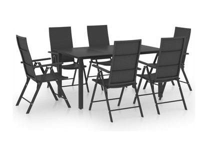 7-piece black garden dining set