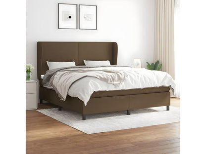 Upholstered bed base with mattress, dark brown, 160x200 cm