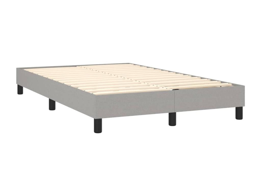 Bed base with light grey LED mattress 120x190 fabric