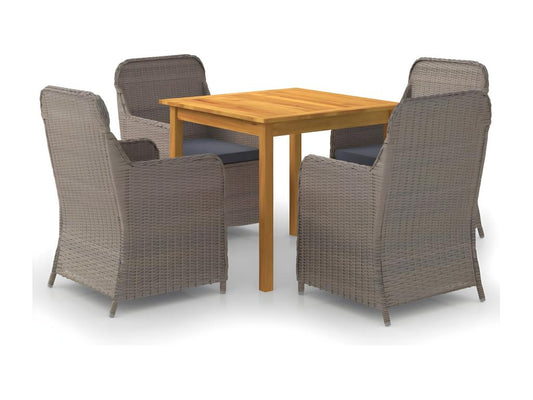 5-piece garden dining set, brown, 27