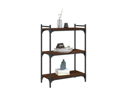 3-tier bookcase, brown oak, 60x30x86 cm, engineered wood