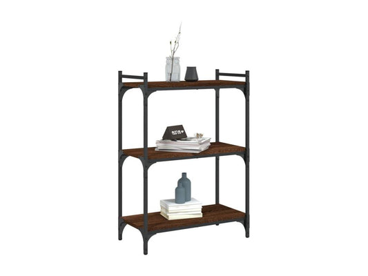 3-tier bookcase, brown oak, 60x30x86 cm, engineered wood