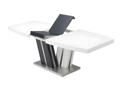 Extendable dining table II - 6 to 8 people - Grey and white lacquered MDF