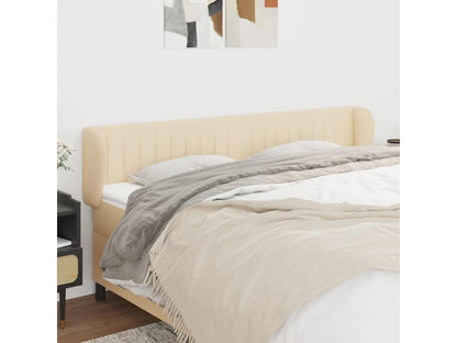 Headboard with wings, Cream, 183x23x78/88 cm, Fabric