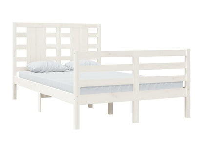 Bed frame without mattress, white, 120x200 cm, solid pine wood