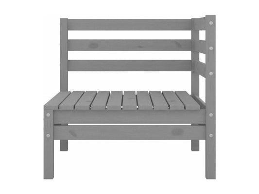 4-piece garden furniture set, grey, solid pine wood, 12