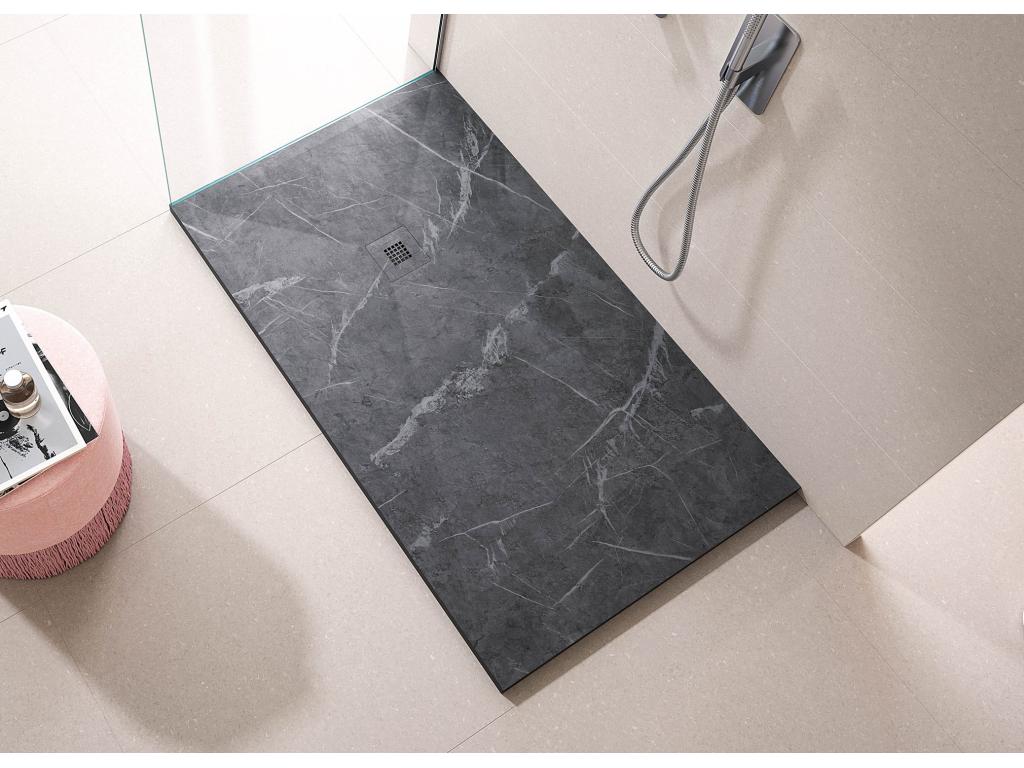 Shower tray with smooth 3D finish and colored grid - 110x70 cm