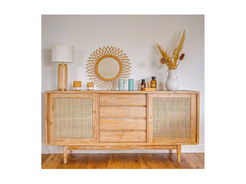 Natural Whitewashed Teak Sideboard 180cm