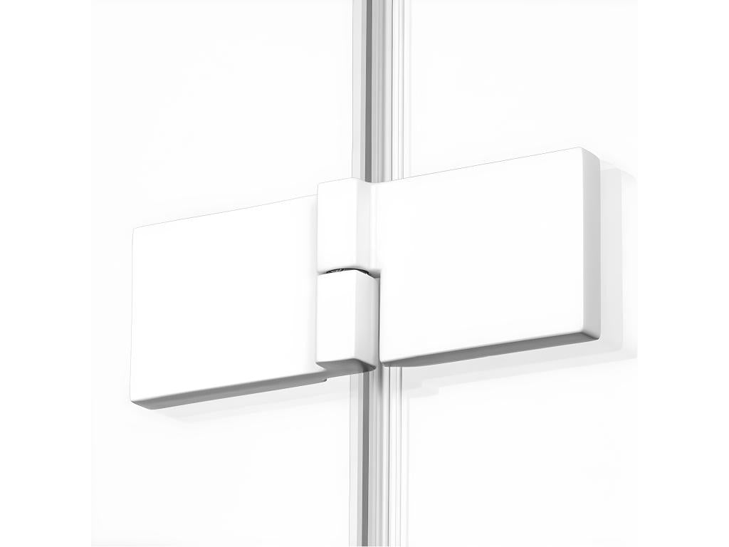 Left-hand pivoting shower enclosure 120x70cm, white, front access